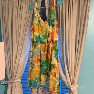 Love Reign Vibrant Yellow and Green Floral Dress